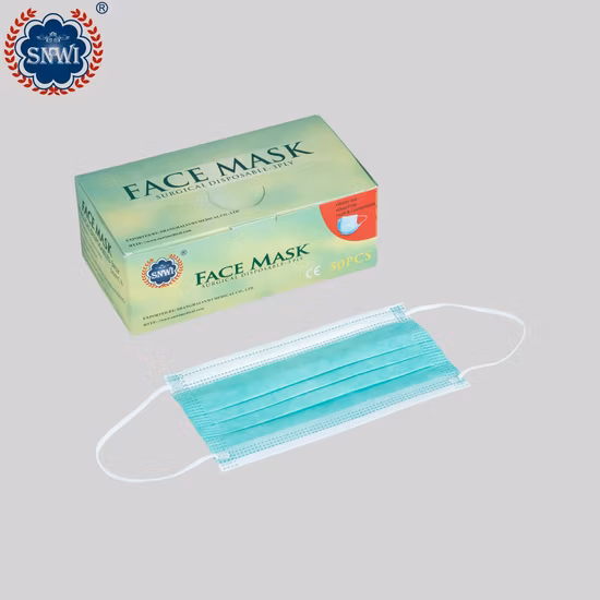 Commerce de gros 3 plis de grande quantité facile à respirer masque facial non tissé coloré jetable avec masque médical chirurgical contour d'oreille
