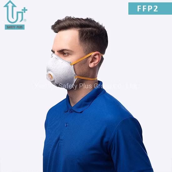 Masque anti-poussière jetable de haute qualité en tissu de coton double perforé FFP2 Nr, masque anti-poussière pour adulte avec valve